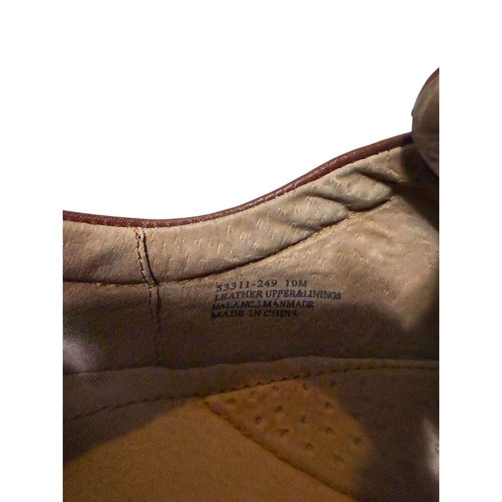 Stacy Adams Leather Slip On Dress Shoes Brown Square Toe Mens 10M - Picture 8 of 8